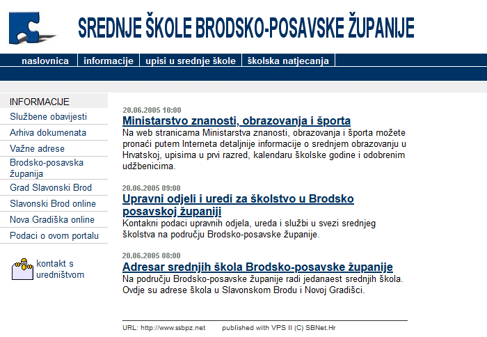 1. SSBPZ.Net portal srednjih škola Brodsko-posavske županije